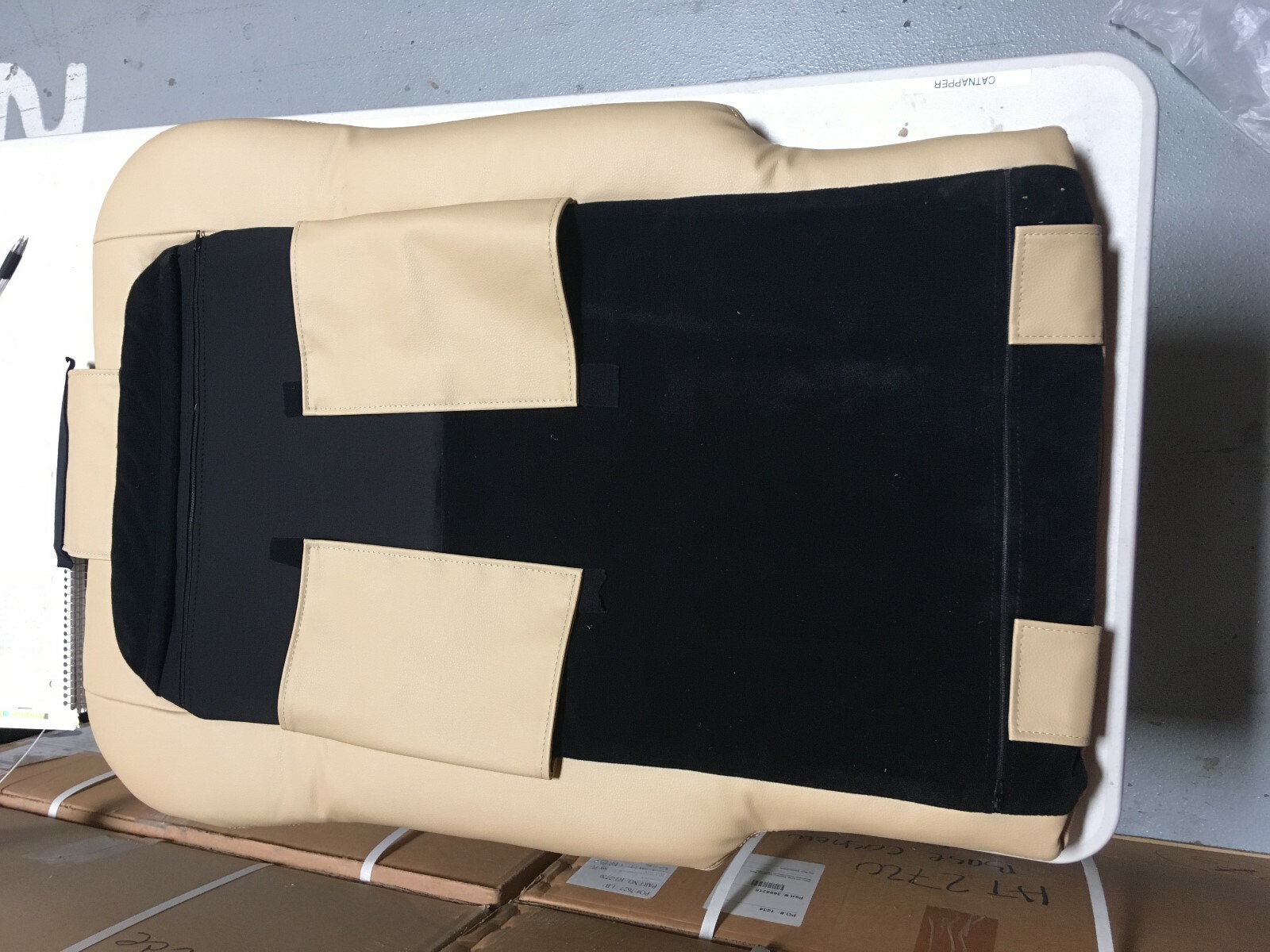New OEM Cream Leather HT-125 Massage Chair Back Pad Cushion Human Touch 3600100