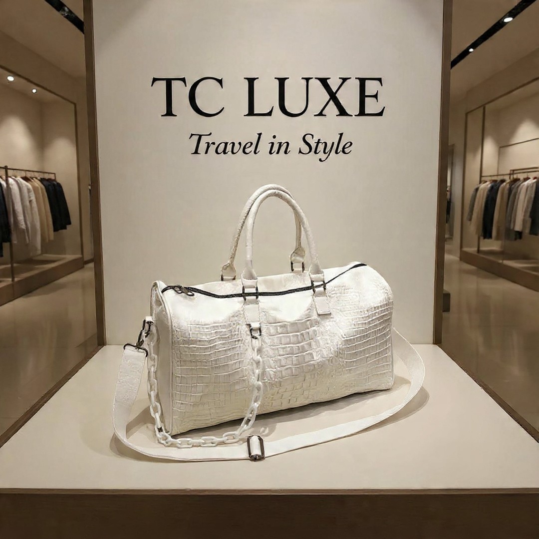 Trendy Lightweight Travel/ Gym Bag – Crocodile texture TC LUXE New Free Shipping