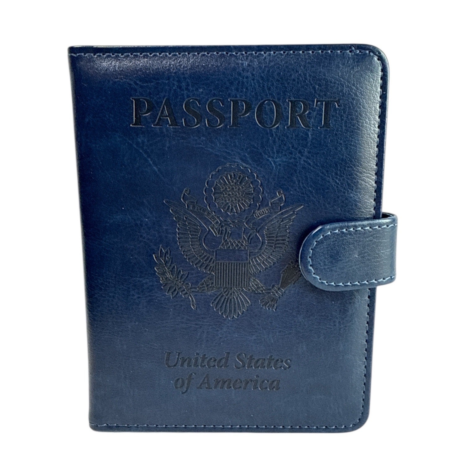 Blue Passport Holder Wallet with Pen Travel Organizer Case NEW