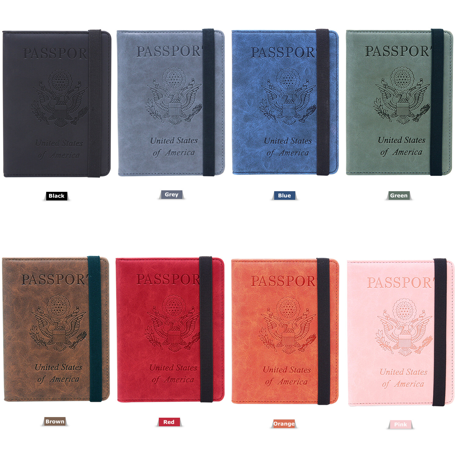 Slim PU Leather Travel Passport Wallet Holder RFID Blocking ID Card Case Cover