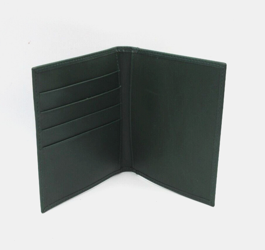 Graphic Image Leather Passport Cover Wallet Card Holder NEW Dark Green